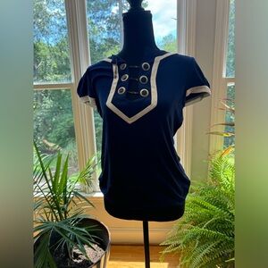 Bebe Navy Top